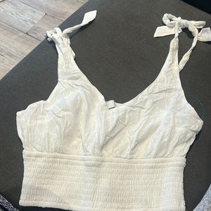 Hollister crop top medium white strappy